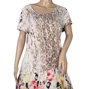 Zenergy By Chico's Shirt T-Shirt Embellished Animal Burnout Rhinestones